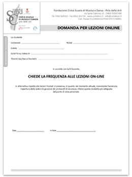 Domanda di lezione online