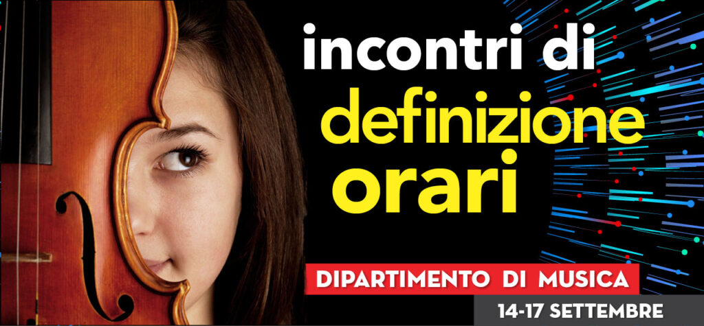 Dipartimento di Musica - incontri di definizione degli orari